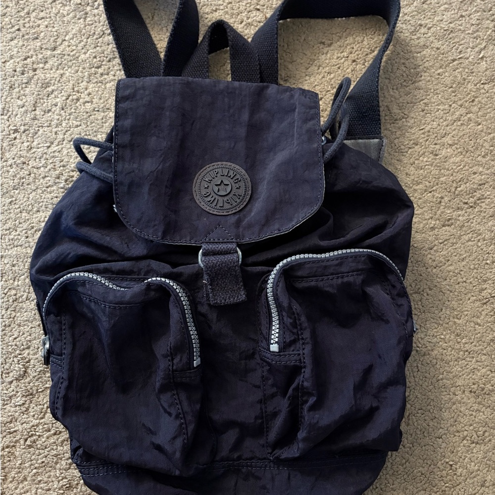 Kipling City Pack Navy Drawstring Flap Closure Ba… - image 2